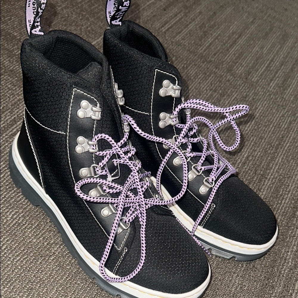 NEW Dr. Martens Black and Purple Casual Combat Boots